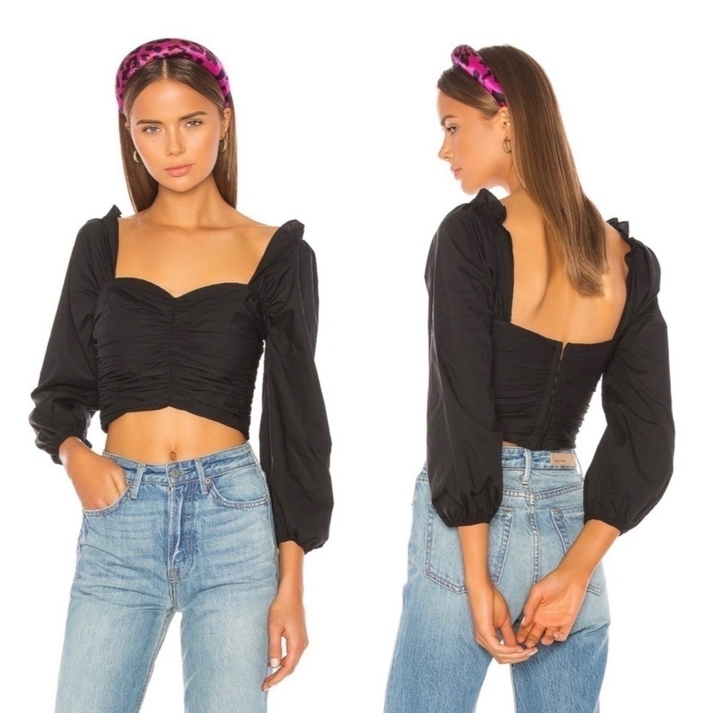 NWT Lovers and Friends Octavia Crop Top Black Size Small
